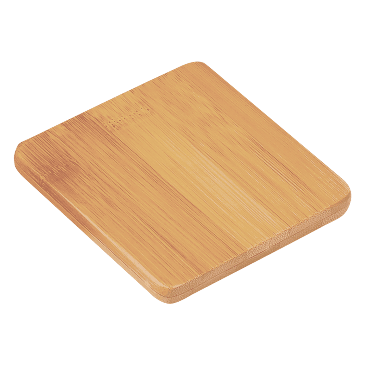Bamboo Square 6-Coaster Set with Holder, 3 3/4" x 3 3/4"