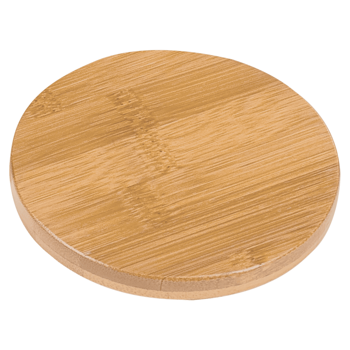Bamboo Round 6-Coaster Set with Holder, 3 3/4"