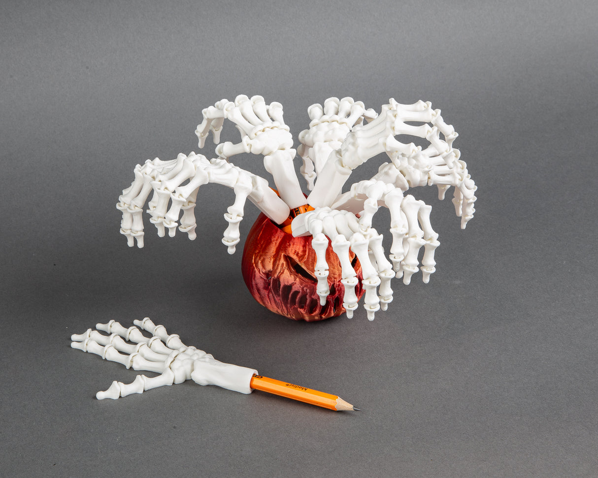 10 Pack Skeleton Hand Pencil Topper, 3D Printed Halloween Gift