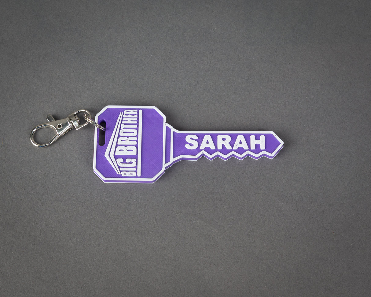 Big Brother Key Keychain or Bag Tag, 3D Printed