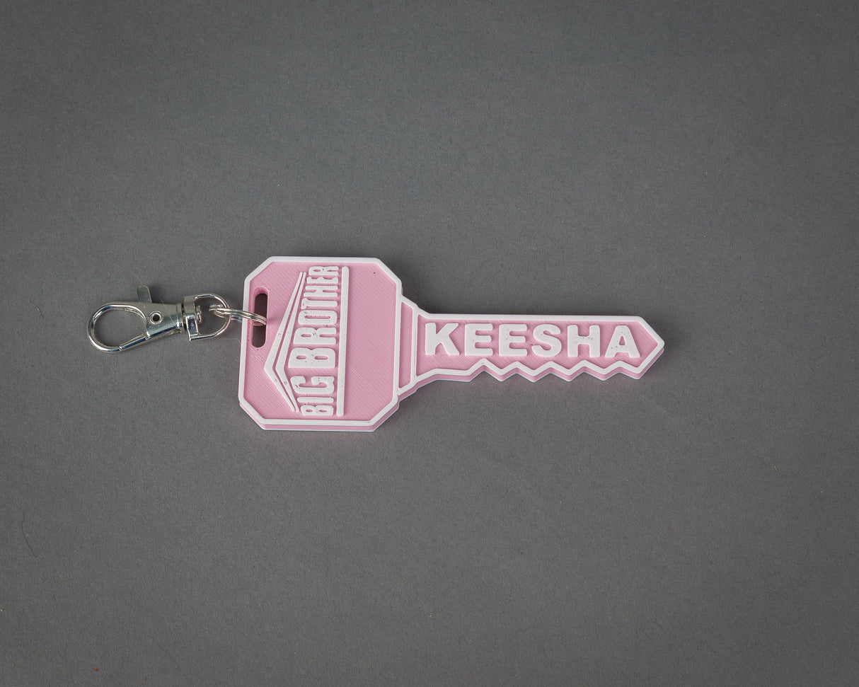 Big Brother Key Keychain or Bag Tag, 3D Printed
