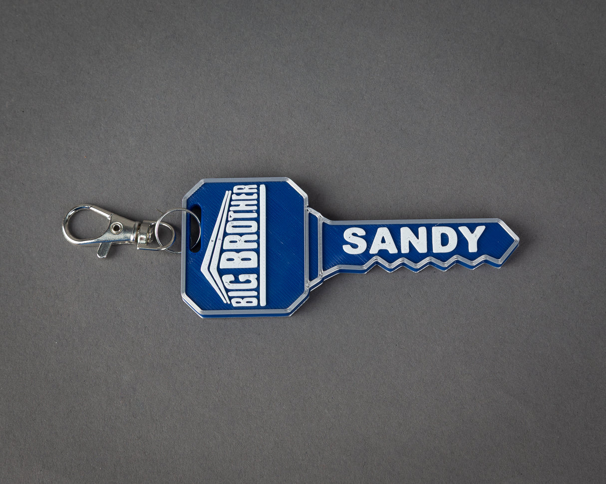 Big Brother Key Keychain or Bag Tag, 3D Printed