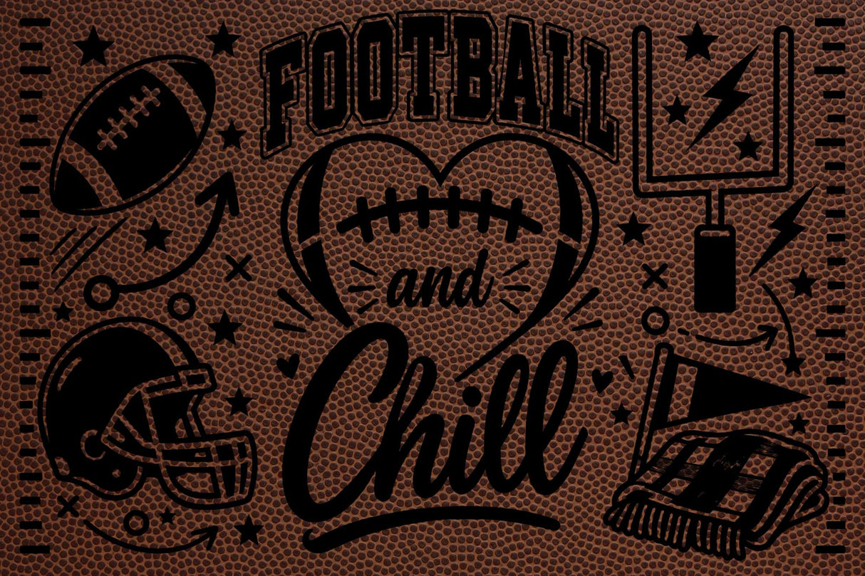Personalized Football Skinny Can Sleeve, Laser Engraved Football Leatherette Slim Can Cooler, Custom Game Day Gift