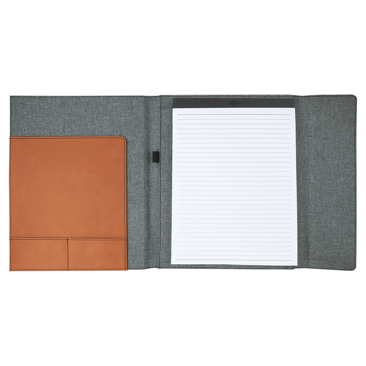 Leatherette and Canvas Portfolio w/Notepad, 9 1/2"x12"