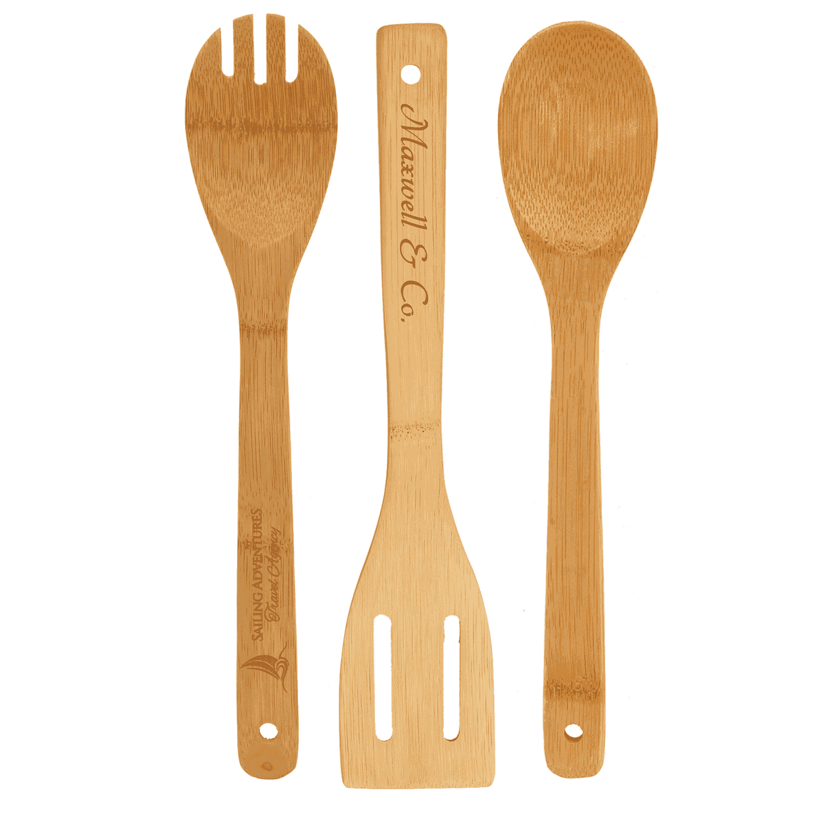 3 Pc Bamboo Kitchen Untensil Set