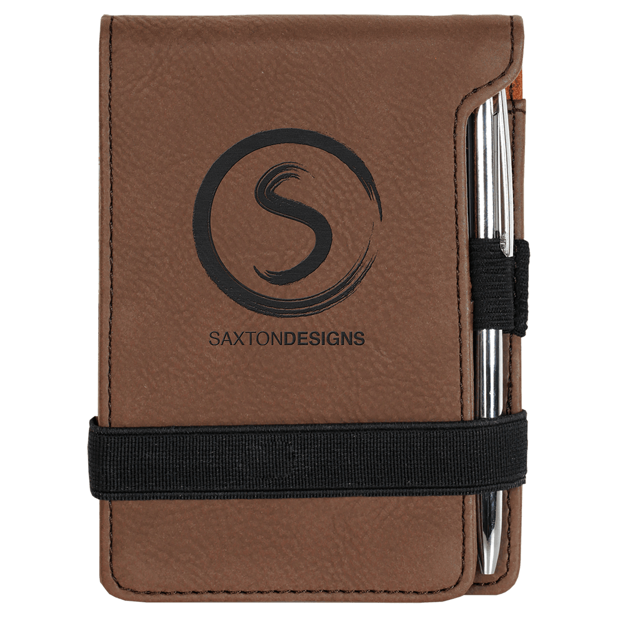 Leatherette Mini Notepad with Pen, 3 1/4" x 4 3/4"