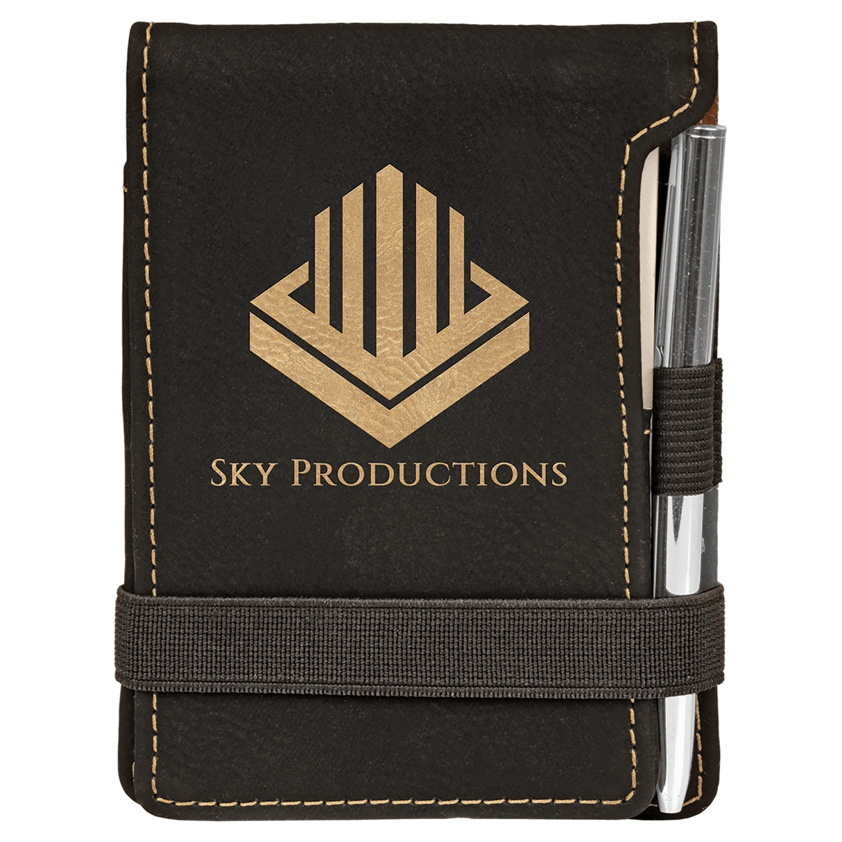 Leatherette Mini Notepad with Pen, 3 1/4" x 4 3/4"