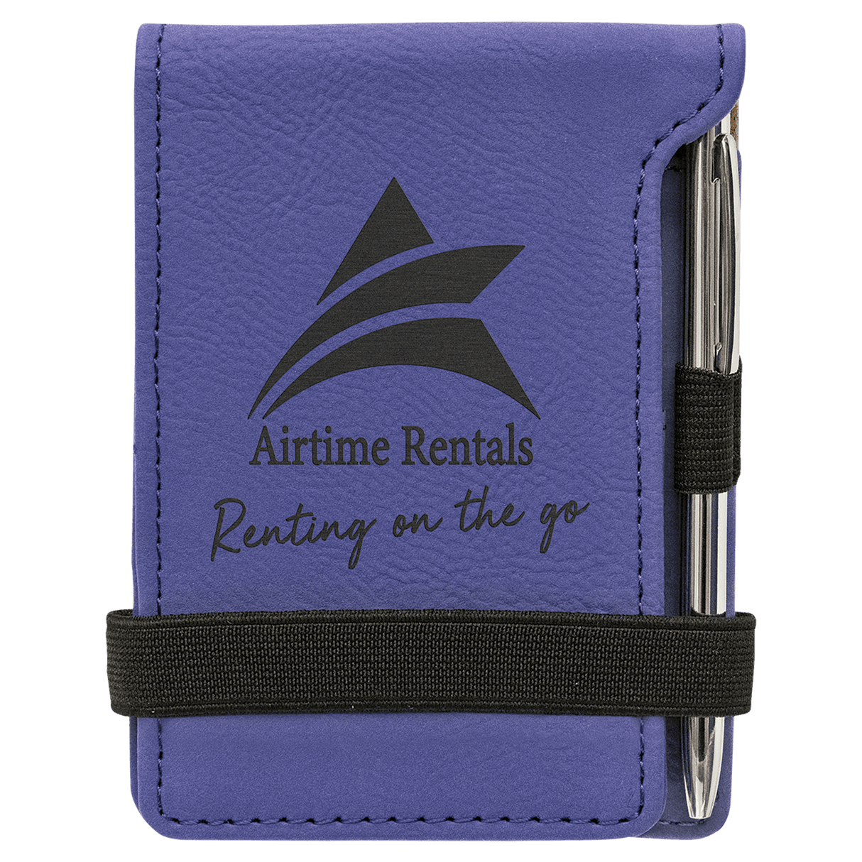 Leatherette Mini Notepad with Pen, 3 1/4" x 4 3/4"