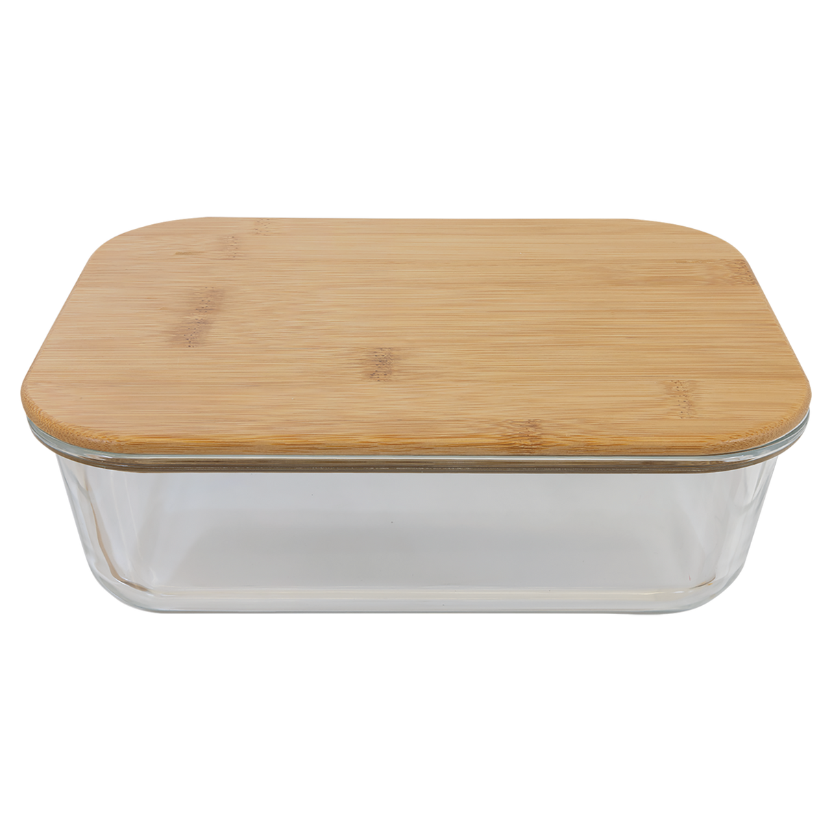 50 oz. Rectangle Glass Container with Bamboo
