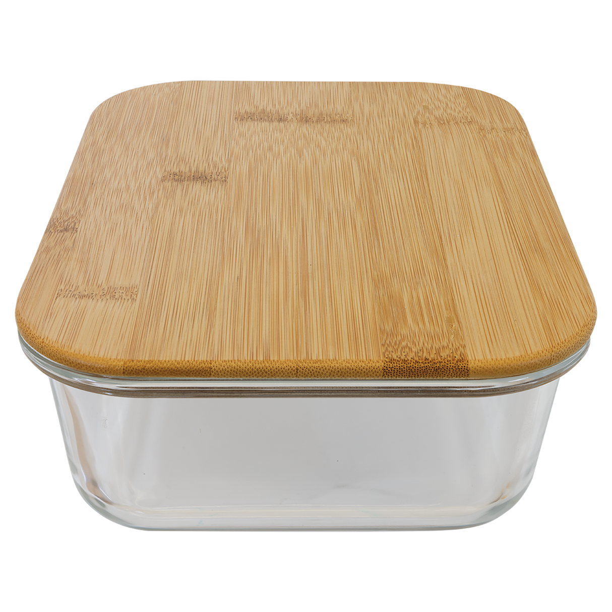 50 oz. Rectangle Glass Container with Bamboo