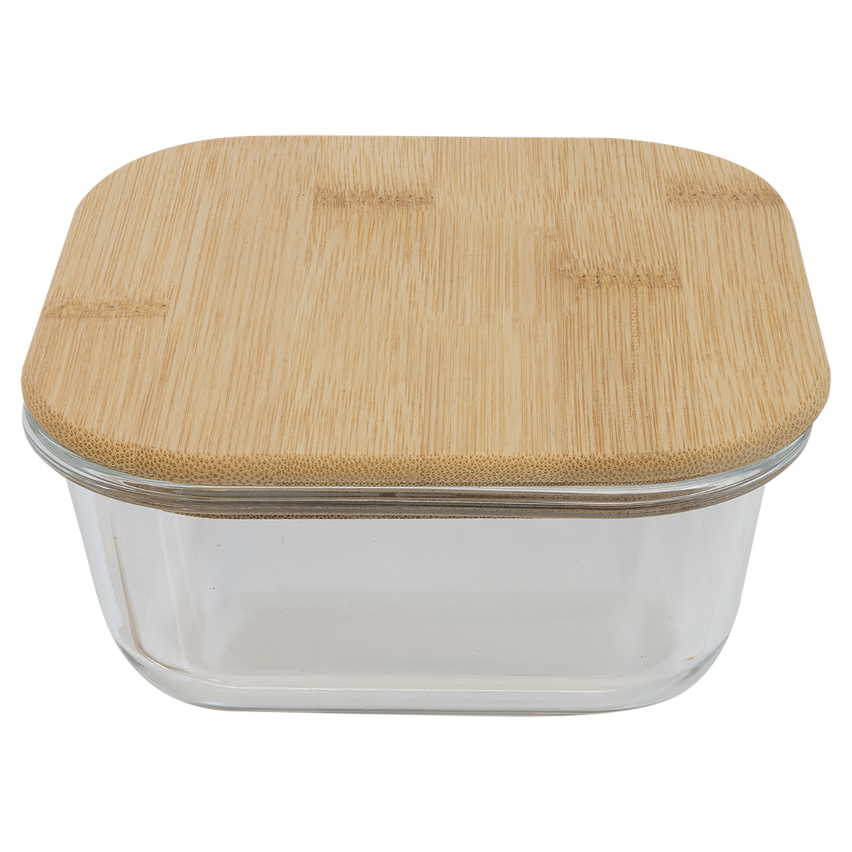 18 oz. Square Glass Container with Bamboo Lid