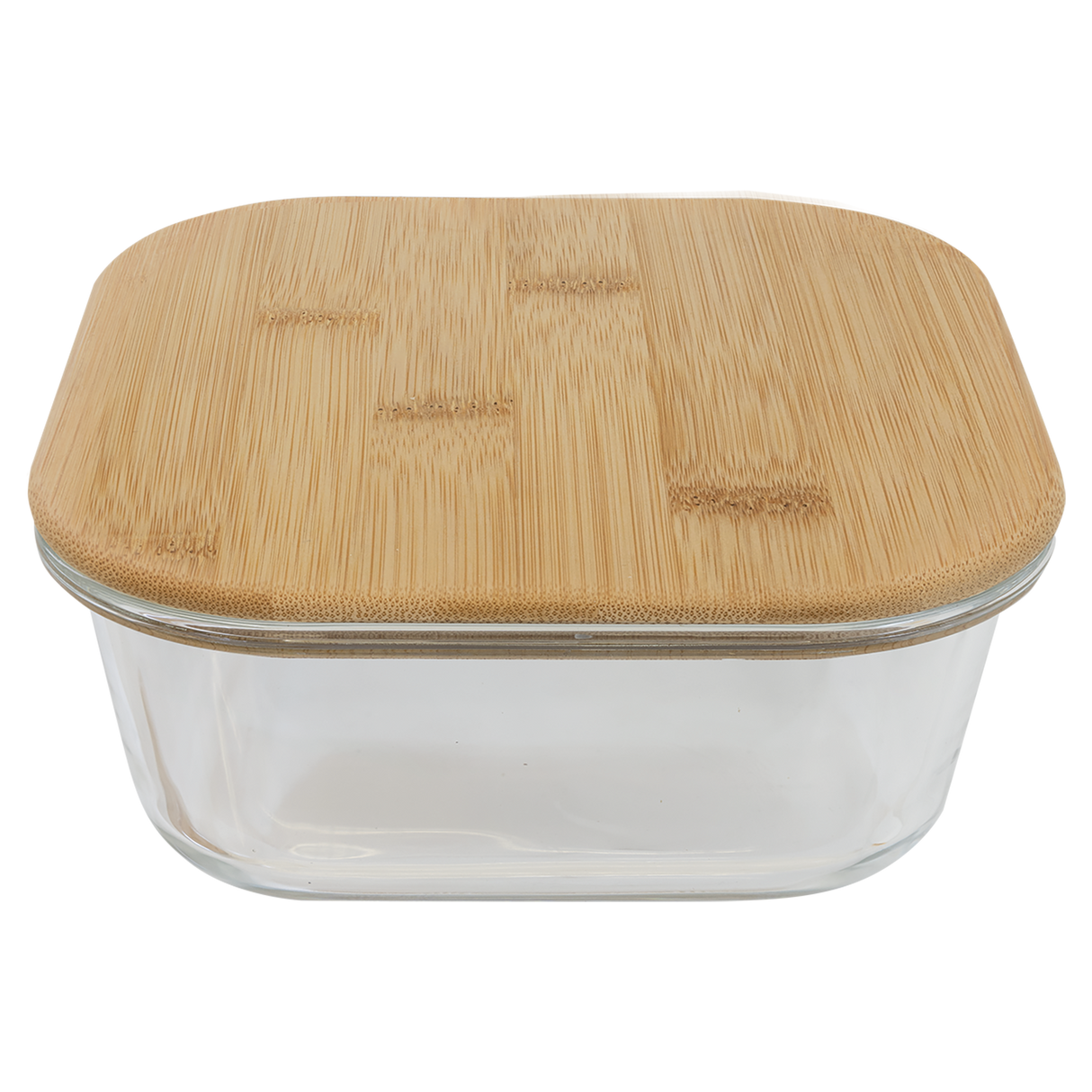 27 oz. Square Glass Container with Bamboo Lid