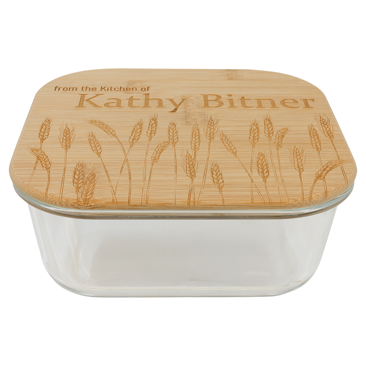 37 oz. Square Glass Container with Bamboo Lid