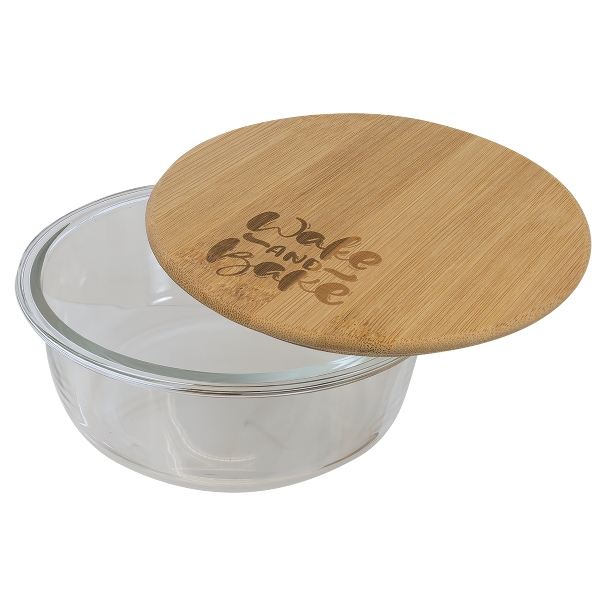 32 oz. Round Glass Container with Bamboo Lid