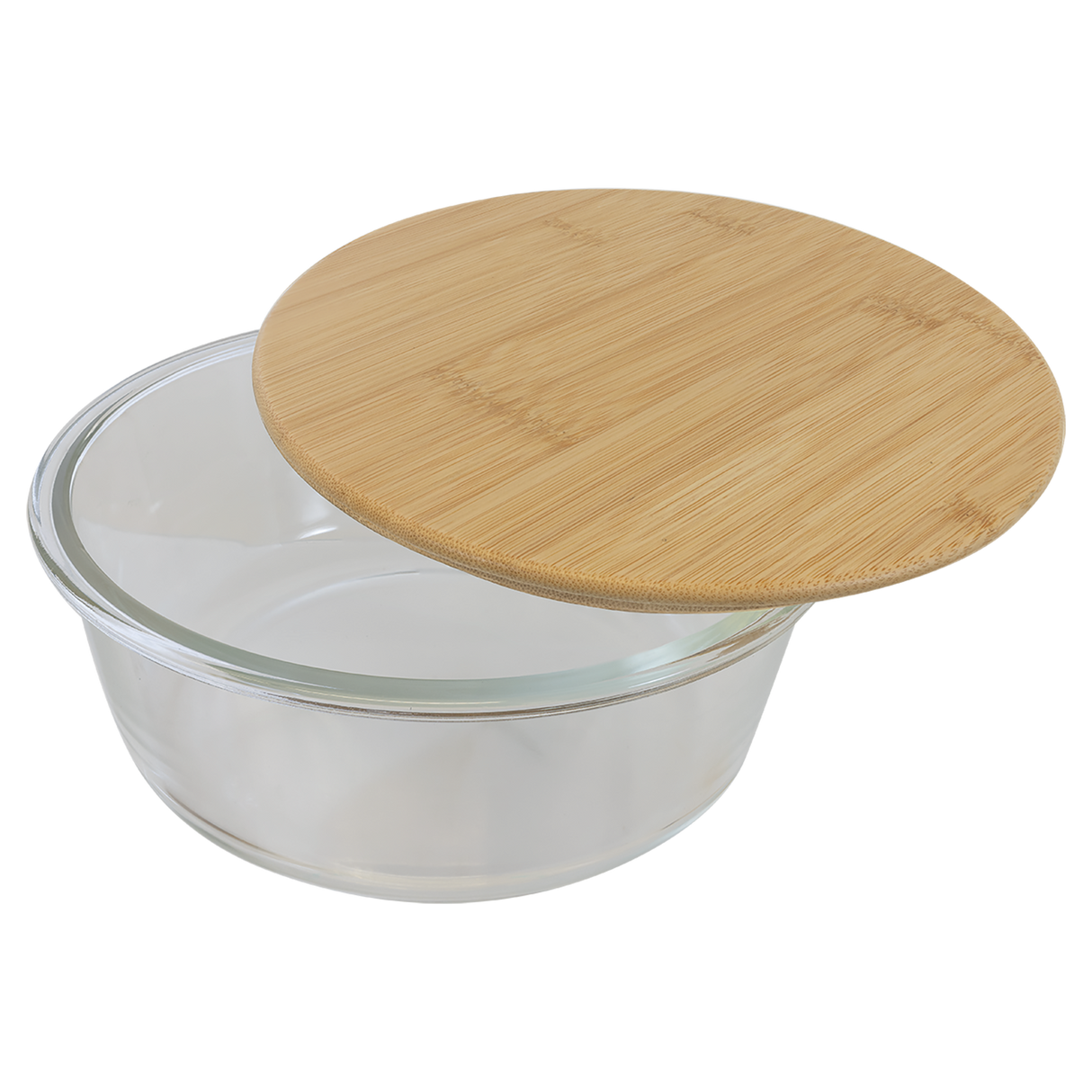 44 oz. Round Glass Container with Bamboo Lid