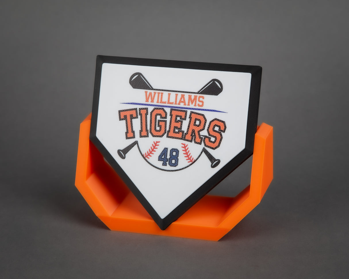 Mini Baseball Home Plate for Signature Collection, 3D Printed, Customizable