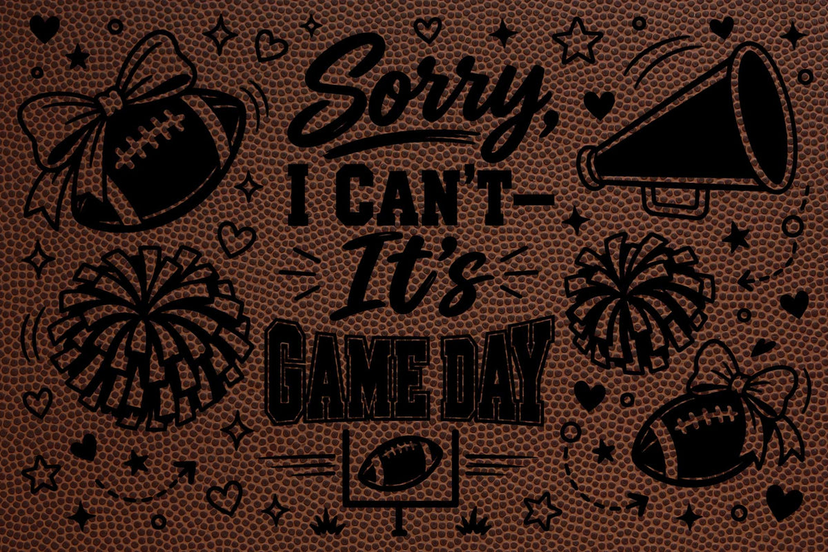 Personalized Football Skinny Can Sleeve, Laser Engraved Football Leatherette Slim Can Cooler, Custom Game Day Gift