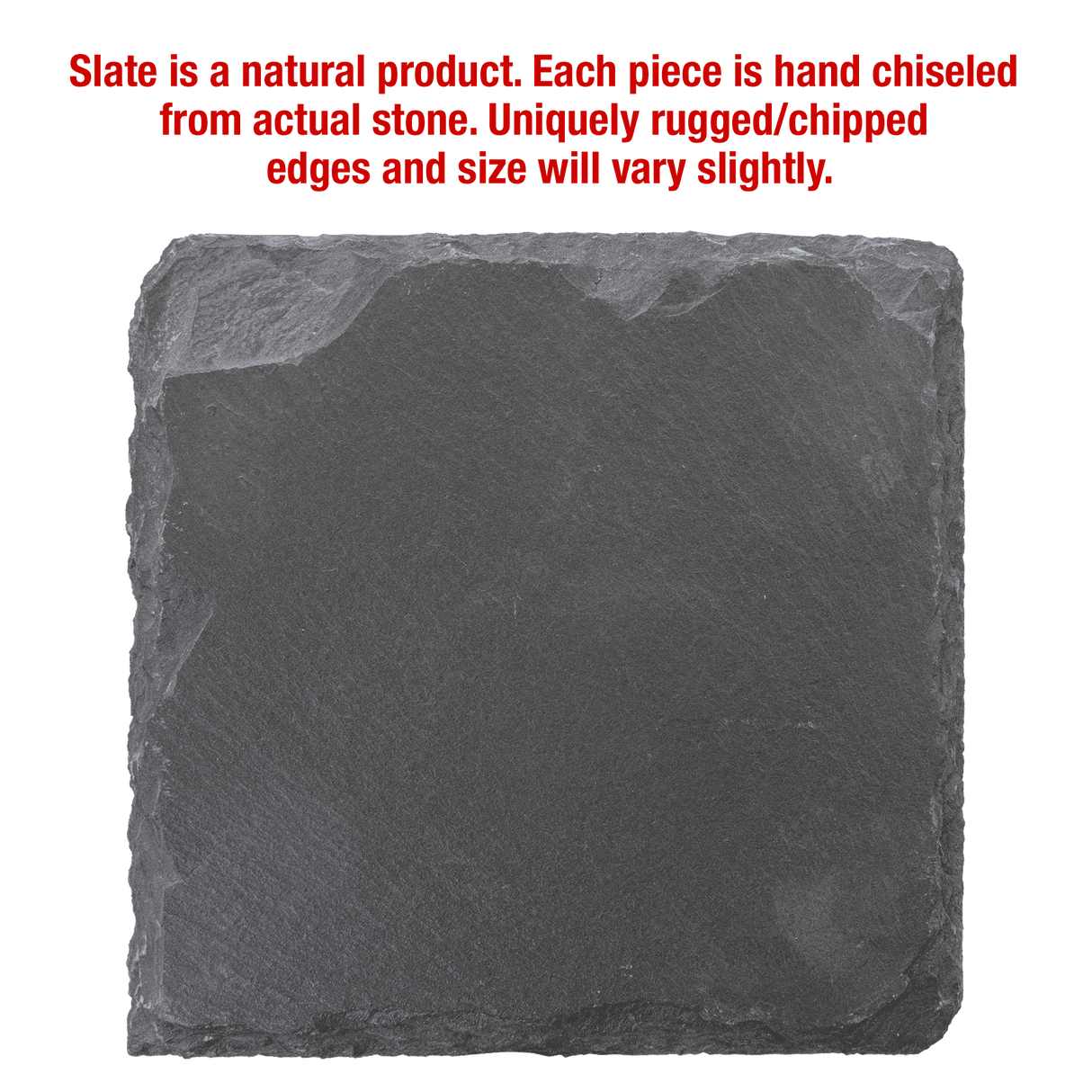 Square Slate Coaster Set-6 Piece, 4" x 4"