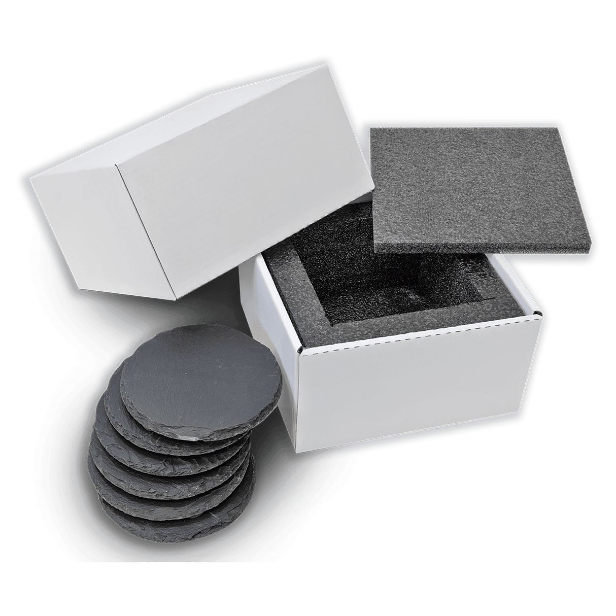 Square Slate Coaster Set-6 Piece, 4" x 4"