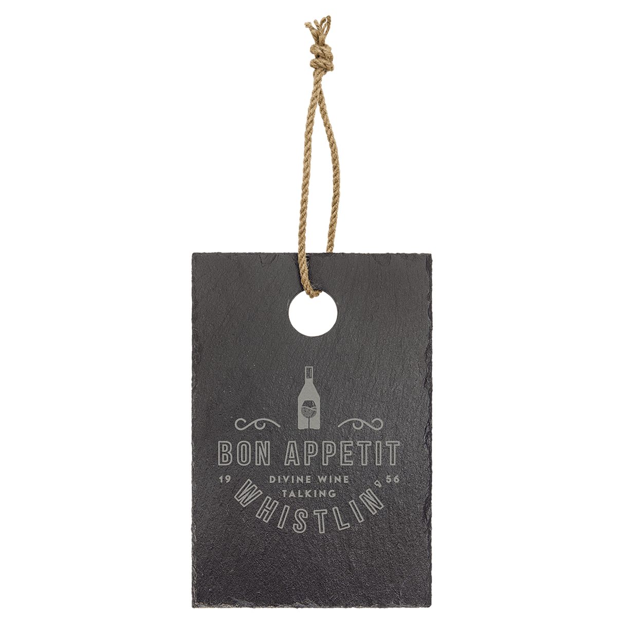 Rectangle Slate Cutting Board with Hanger String, 9" x 6"