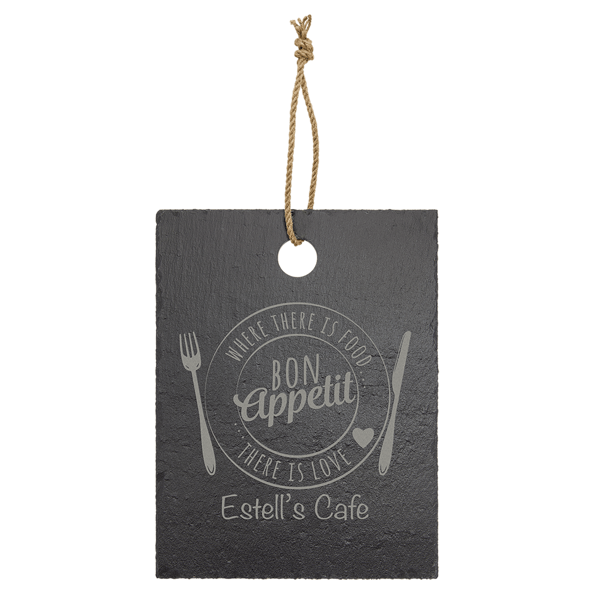 Rectangle Slate Cutting Board with Hanger String, 11 1/2" x 8 3/4"