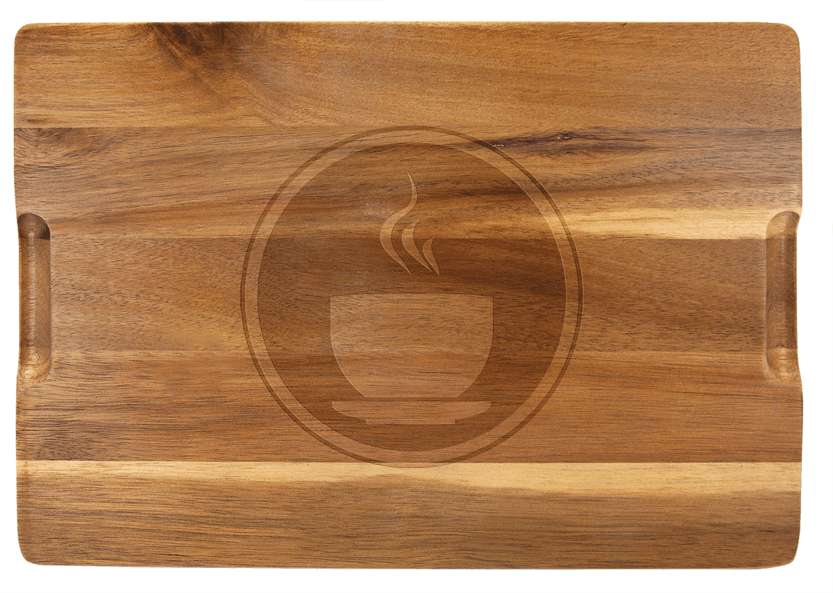 Acacia Wood/Slate Cutting Board, 13" x 9"