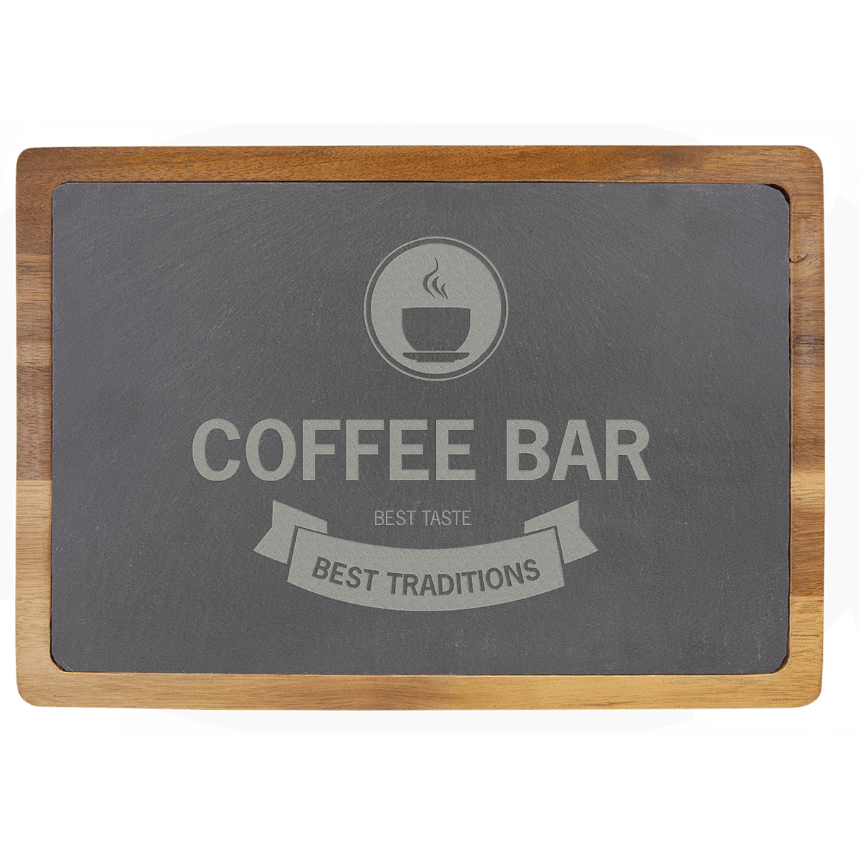 Acacia Wood/Slate Cutting Board, 13" x 9"
