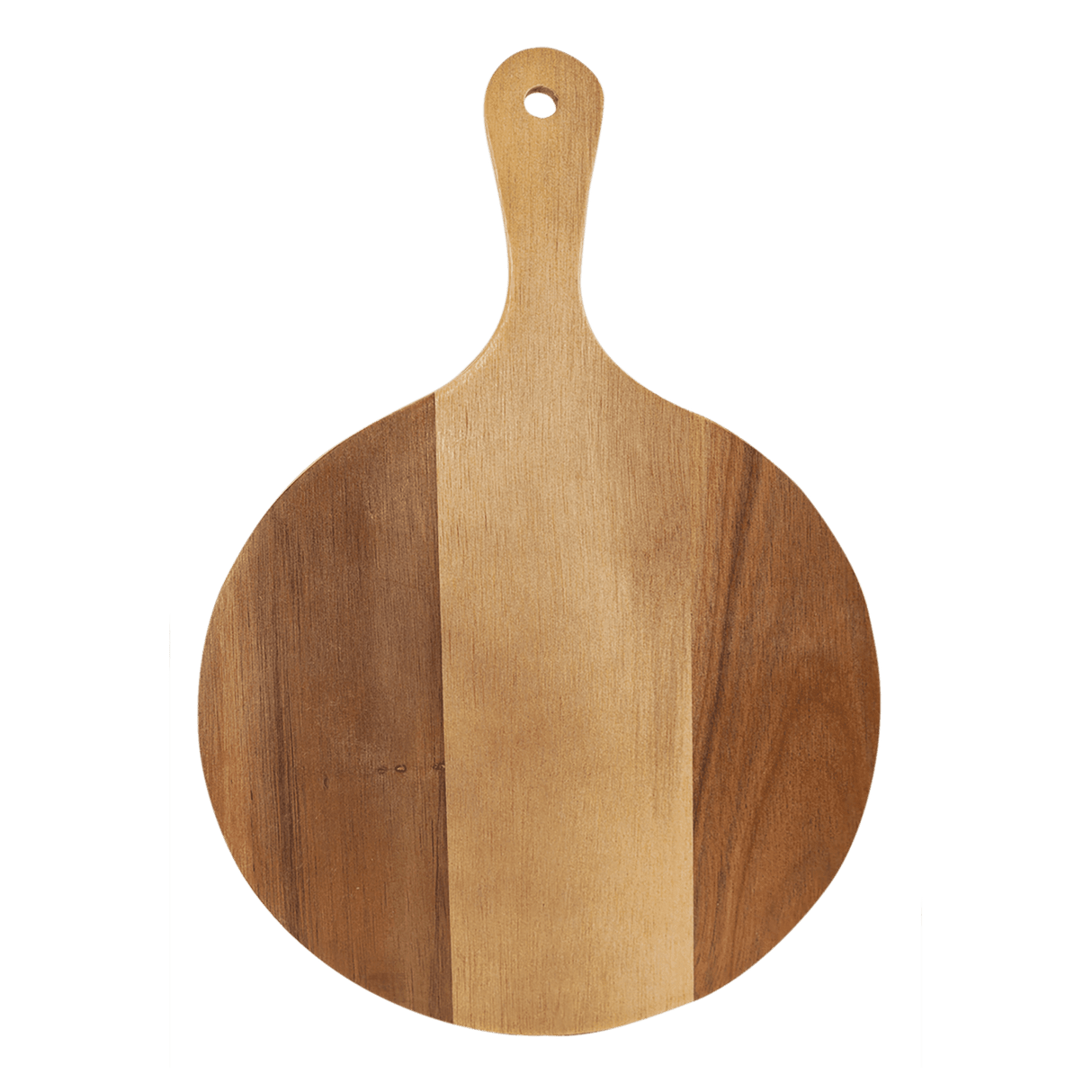 Round Acacia Wood/Slate Serving Board with Handle, 8 1/4" x 12 1/4"