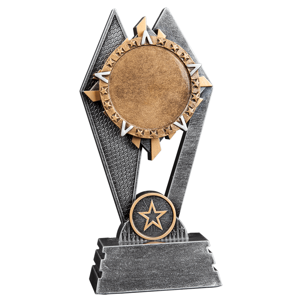 Sun Ray 7" Resin Trophy with Custom 2" Insert & Engraved Base Plate