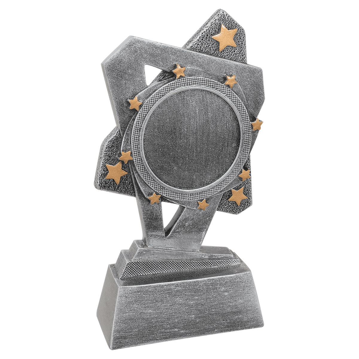Triumph 6 1/2" Resin Trophy with Custom 2" Insert & Engraved Base Plate