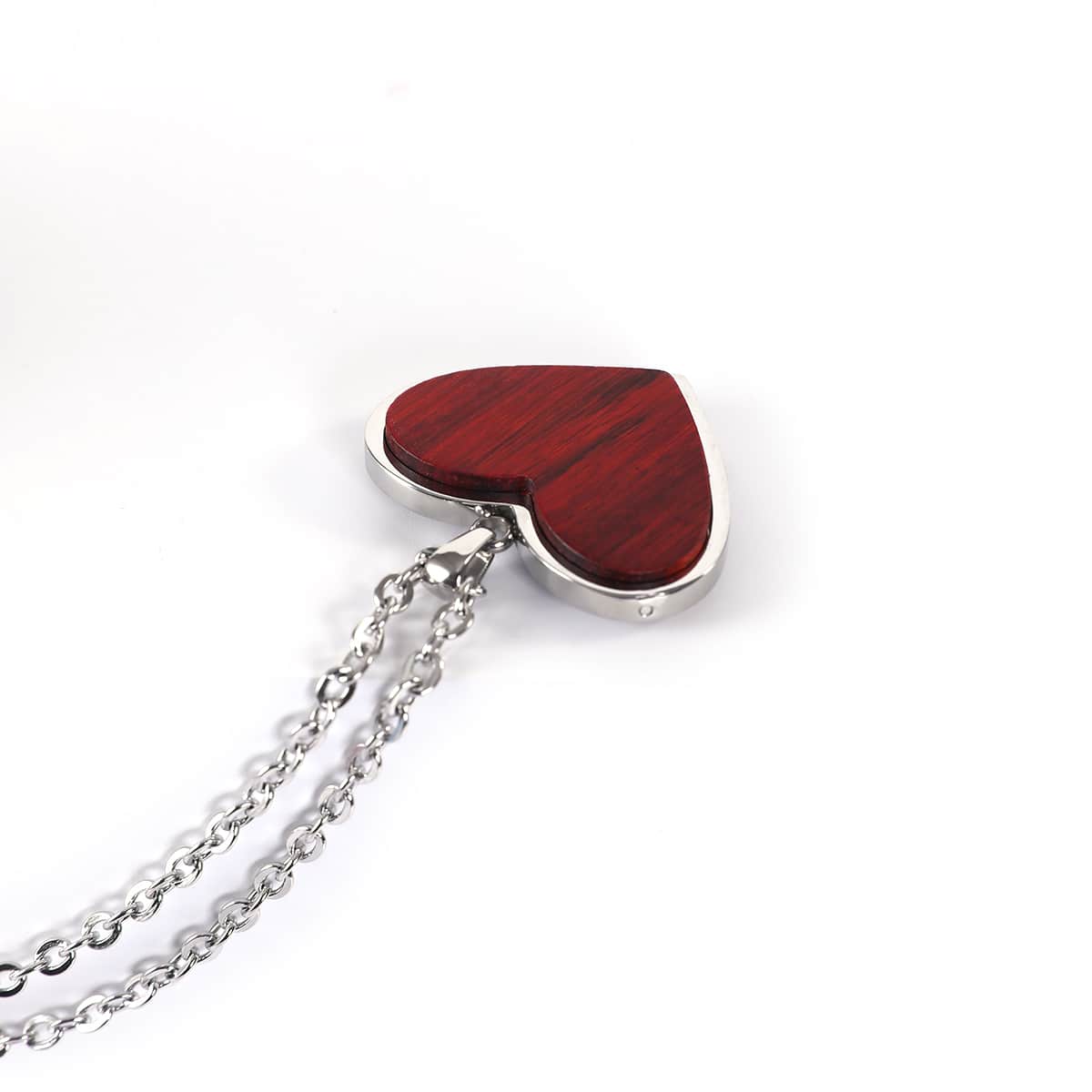 Personalized Wood Heart Necklace, Engraved Heart Pendant, Custom Romantic Jewelry, Anniversary or Memorial Gift for Her