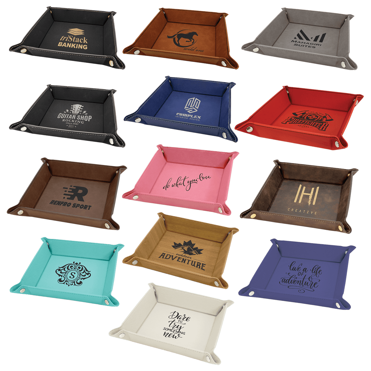 Personalized Leatherette Valet or Dice Tray