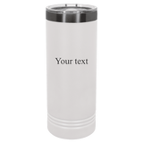 Polar Camel 22 oz. White/Ghost Black ION-Plated Skinny Tumbler with Slider Lid