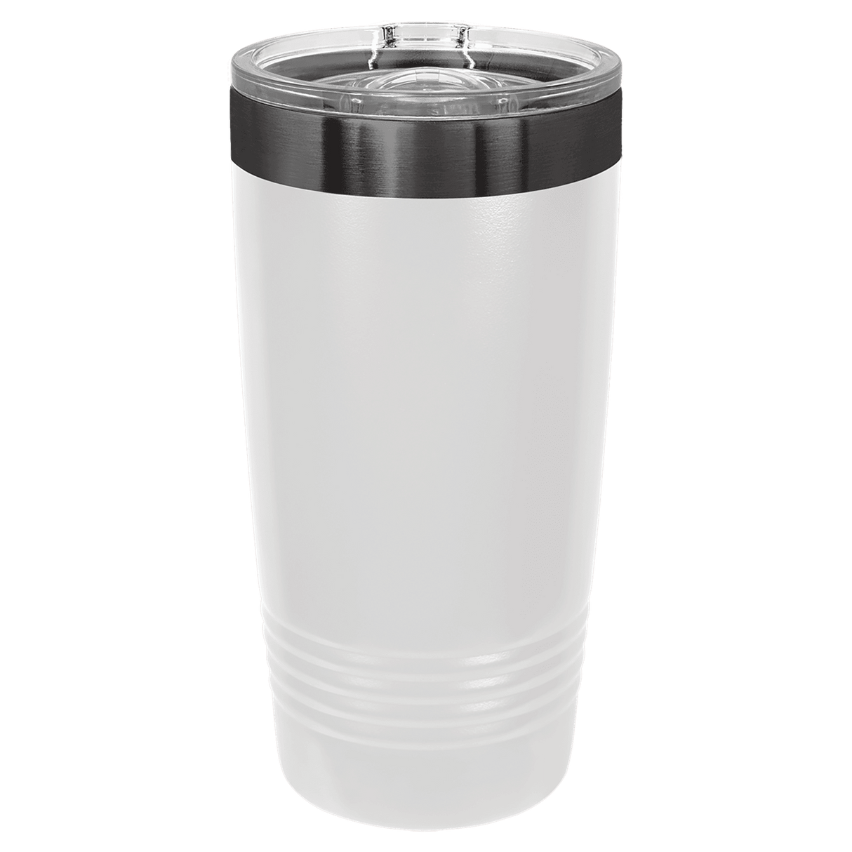 Polar Camel 20 oz. White/Ghost Black ION-Plated Ringneck Tumbler with Slider Lid