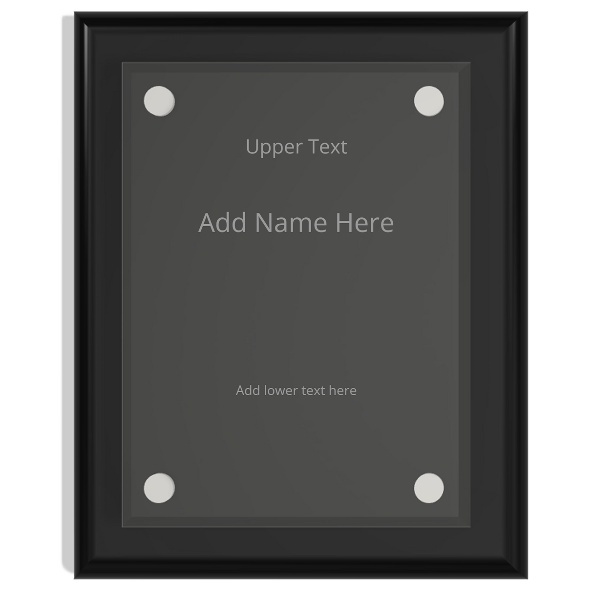 Black Piano Finish Floating Acrylic Plaque, 8" x 10"