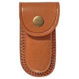 Bison River 3 3/4" Bone Folding Knife with Damascus Steel Blade and Leather Sheath