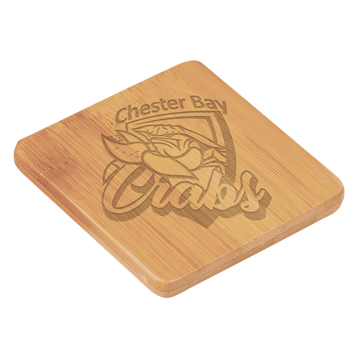 Bamboo Square 6-Coaster Set with Holder, 3 3/4" x 3 3/4"