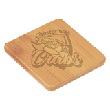 Bamboo Square 6-Coaster Set with Holder, 3 3/4" x 3 3/4"