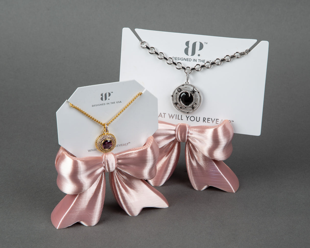 Bow Jewelry Card Display Stand, Set of 2, Necklace and Earring Holder, Boutique and Vendor Events