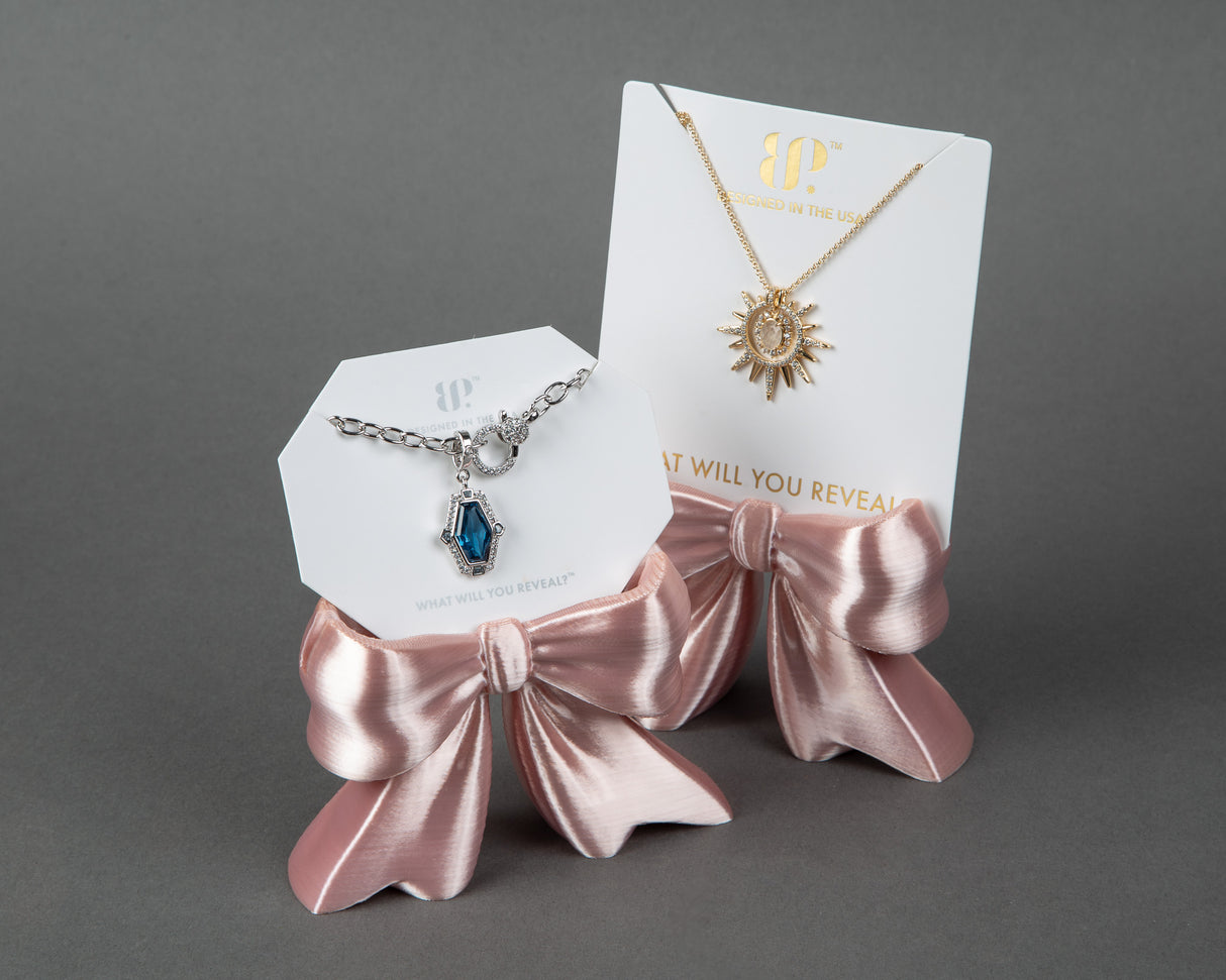 Bow Jewelry Card Display Stand, Set of 2, Necklace and Earring Holder, Boutique and Vendor Events