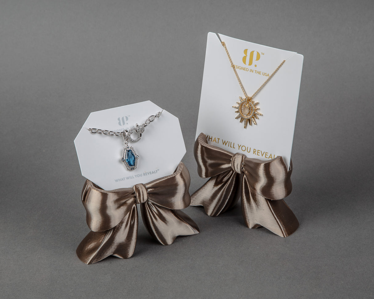 Bow Jewelry Card Display Stand, Set of 2, Necklace and Earring Holder, Boutique and Vendor Events