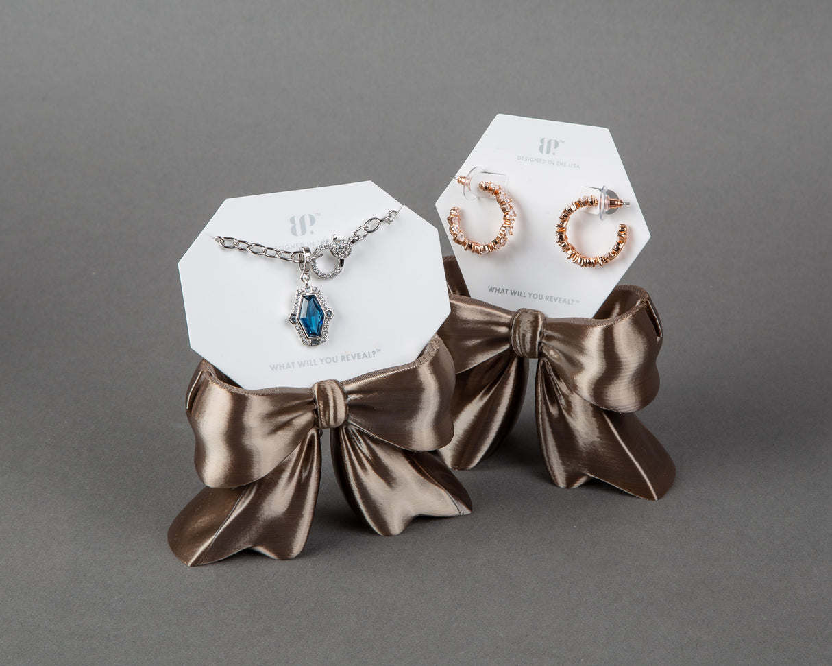 Bow Jewelry Card Display Stand, Set of 2, Necklace and Earring Holder, Boutique and Vendor Events