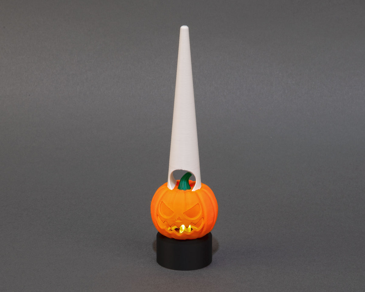 Halloween Ring Display Cones, 3D Printed Ghost, Light-Up Pumpkin, Witch Hat, Candy Corn, Spiderweb