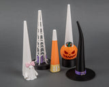 Halloween Ring Display Cones, 3D Printed Ghost, Light-Up Pumpkin, Witch Hat, Candy Corn, Spiderweb