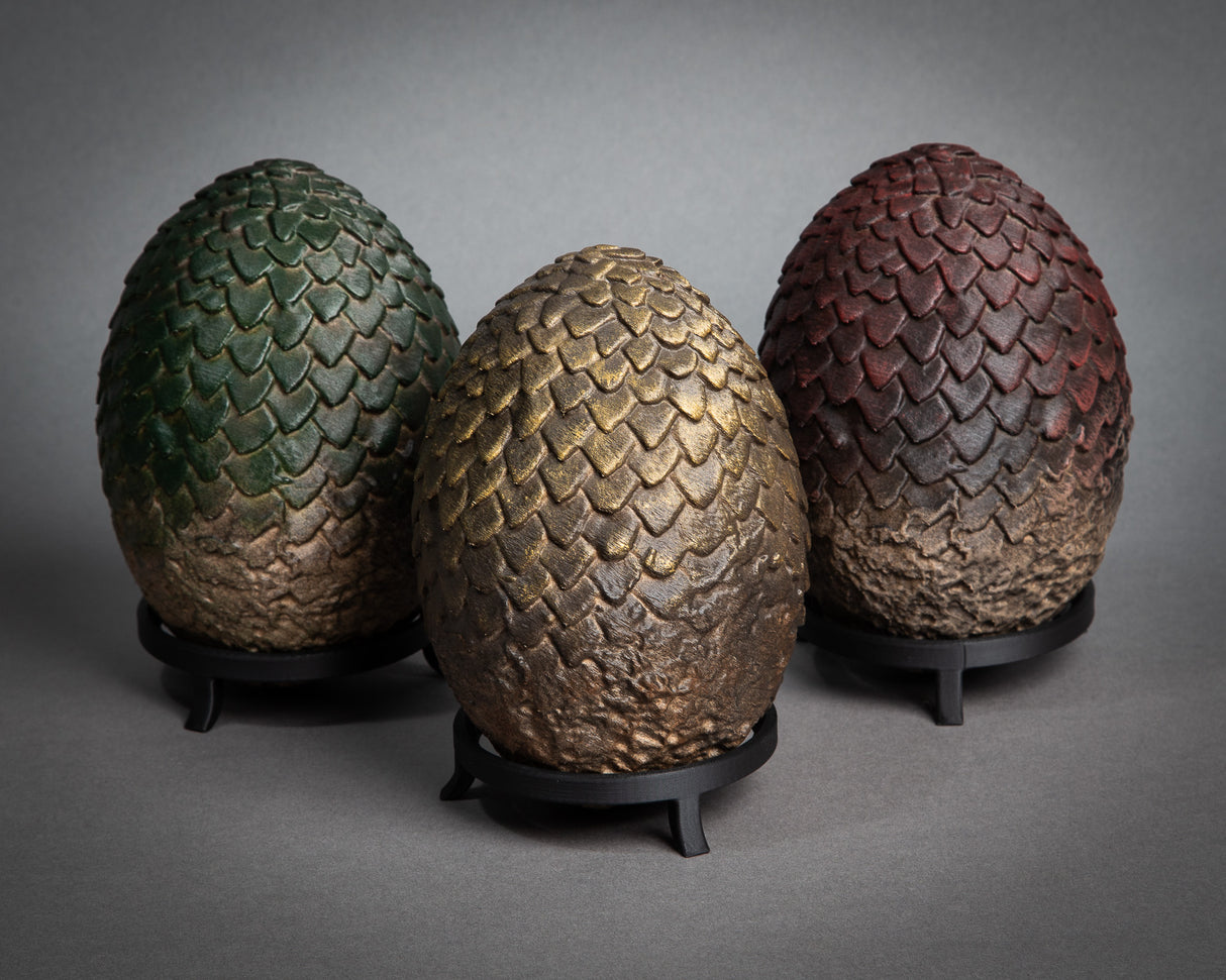 3 Piece Set Realistic Dragon Egg Mother of Dragons 3D Printed, Hand Painted