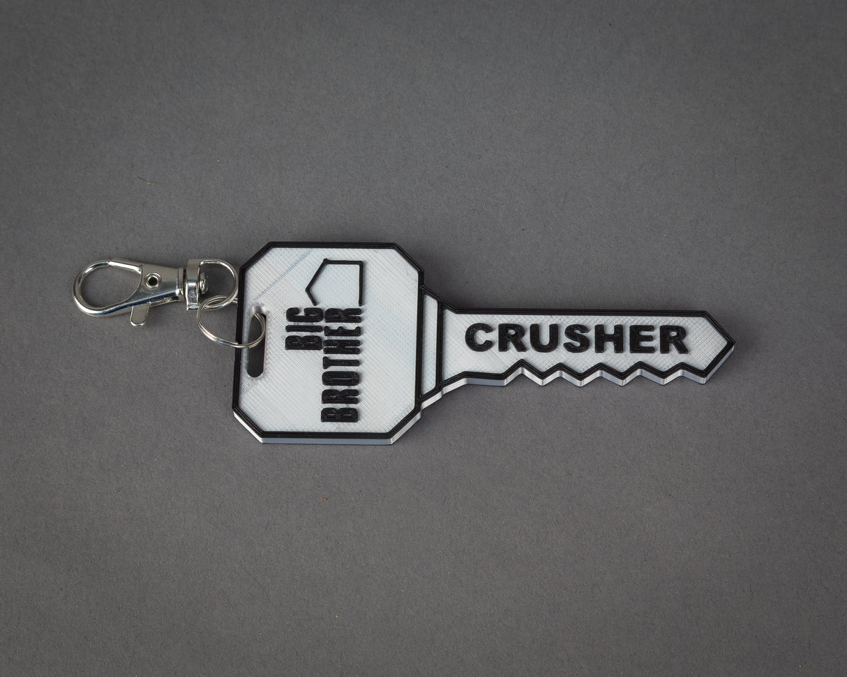 Big Brother Key Keychain or Bag Tag, 3D Printed