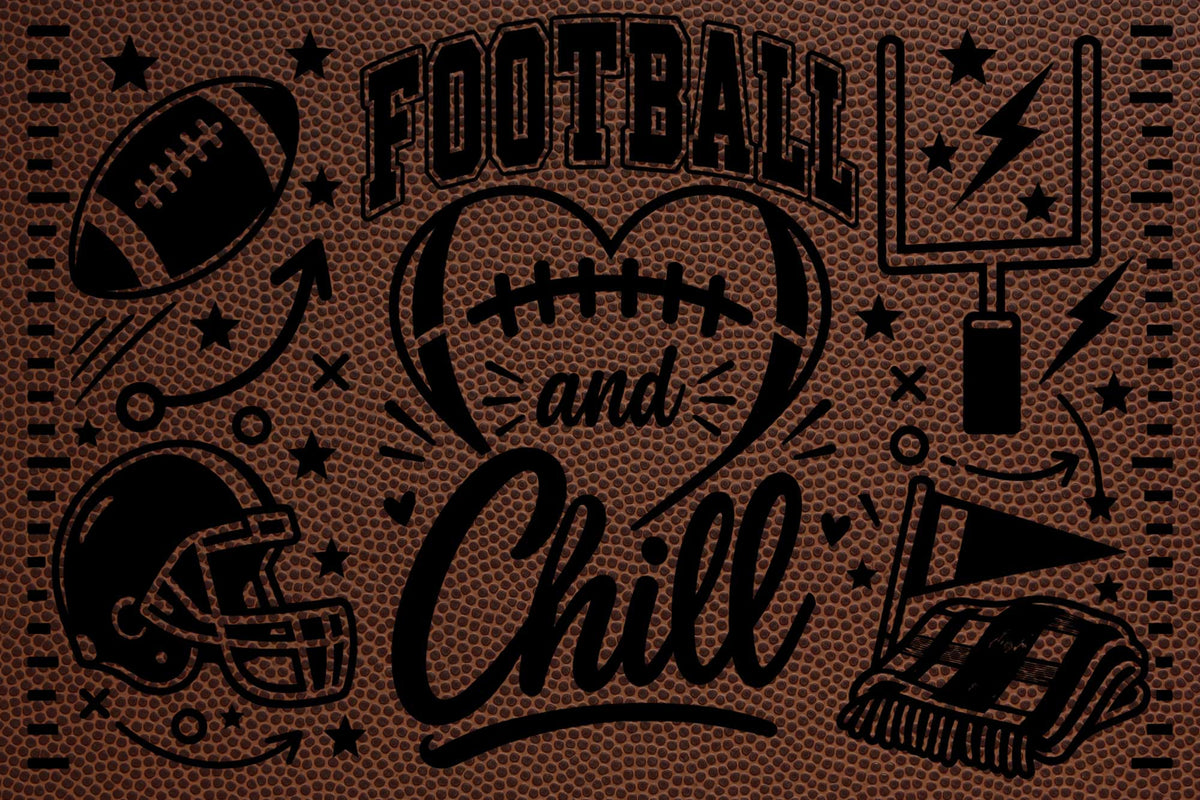Personalized Football Skinny Can Sleeve, Laser Engraved Football Leatherette Slim Can Cooler, Custom Game Day Gift