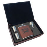 Basketball or Football Leatherette Flask Gift Set
