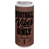 Personalized Football Skinny Can Sleeve, Laser Engraved Football Leatherette Slim Can Cooler, Custom Game Day Gift