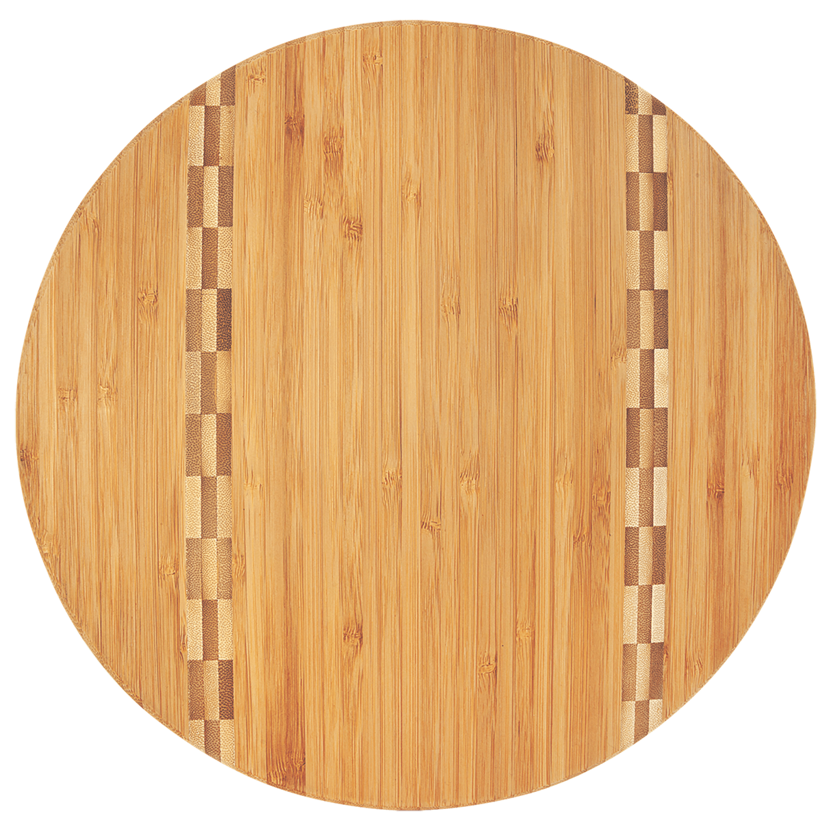 Round Bamboo Cutting Board with Butcher Block Inlay, 11 3/4"